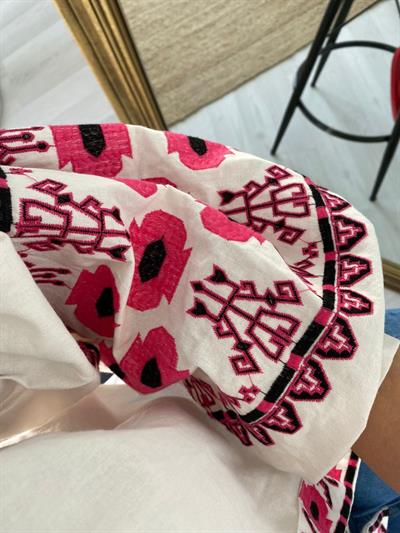 Etnik Desen Balon Kol Ceket