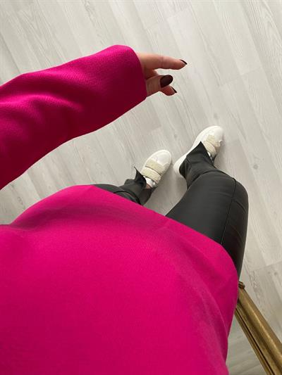 Fermuarlı Triko Pembe