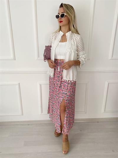 Fisto Detaylı Ponponlu Pamuk Ceket/Gömlek