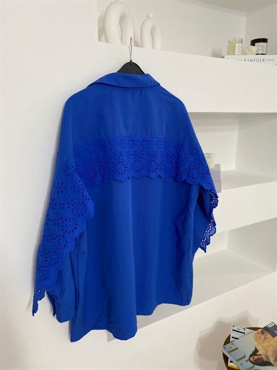 Fisto Detaylı Saks Mavi Gömlek