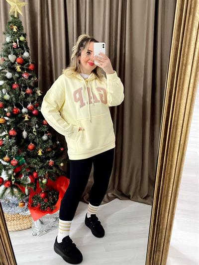 Gap Limon Sarı Kapüşonlu Sweatshit