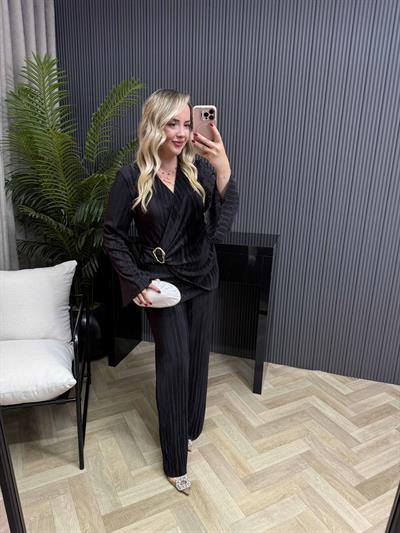 Gemma İspanyol Kol Toka Detaylı Tasarım Pilise Takım Siyah