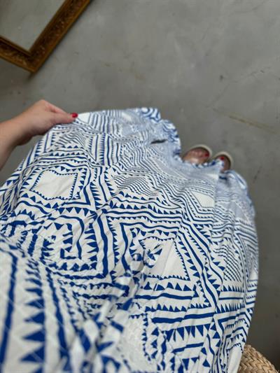 Gipeli Mavi Desenli Elbise