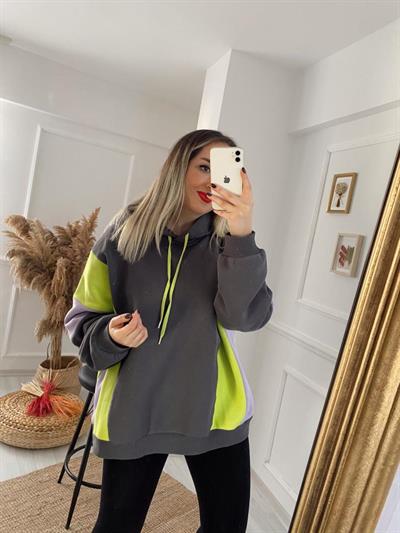 Gri Renk Detaylı Sweatshirt