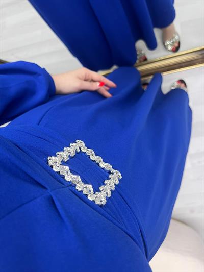 Gümüş Tokalı Prenses Model Elbise Saks