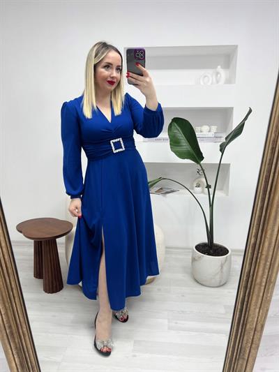 Gümüş Tokalı Prenses Model Elbise Saks