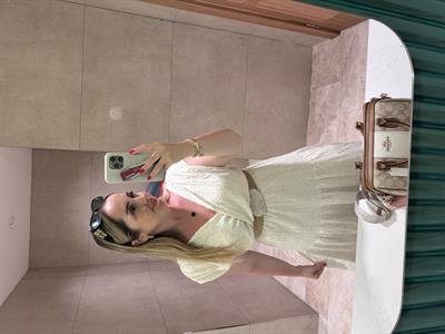 Helen Model Beli Lastikli Keten Elbise
