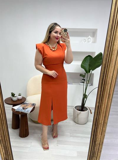 Helly Vatkalı Elbise Oranj