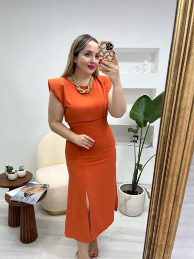 Helly Vatkalı Elbise Oranj