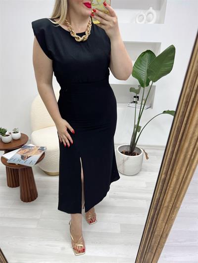 Helly Vatkalı Elbise Siyah