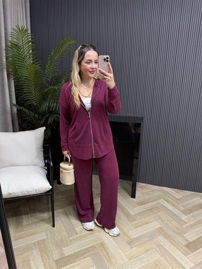 Hilda Kapüşonlu Orj Marka Model Takım Bordo