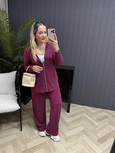 Hilda Kapüşonlu Orj Marka Model Takım Bordo