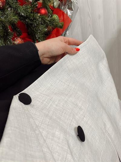İki Renk Bloklu Blazer Ceket