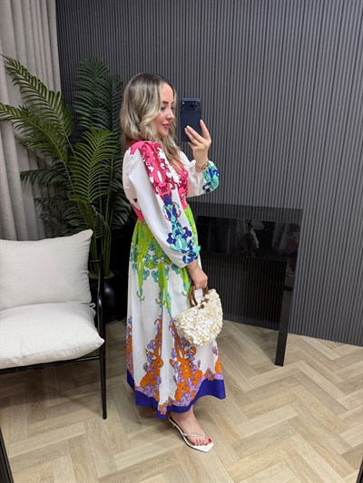 İthal Marka Model Desenli Tasarım Elbise