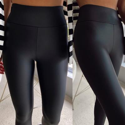 İthal Yüksel Bel Mat Deri Tayt