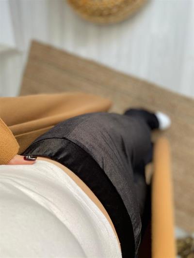 Kadife Yüksel Bel Siyah Pantolon