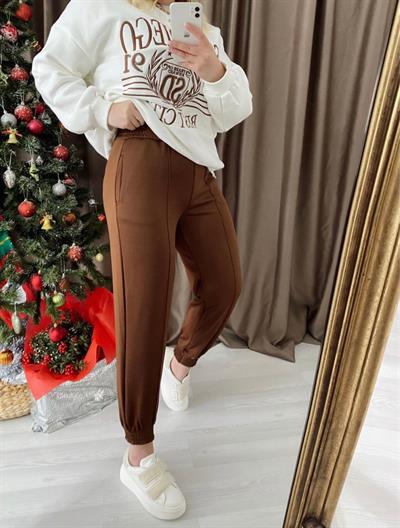 Kahverengi Jogger Orj Marka Kumaş Pantolon