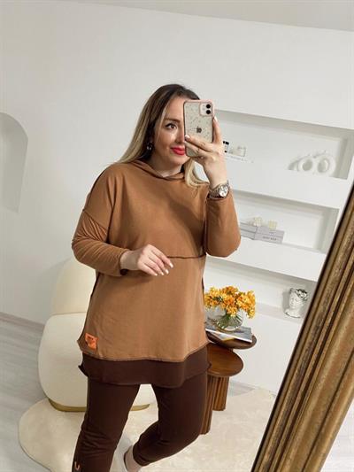 Kahverengi Relax Eşofman Takım