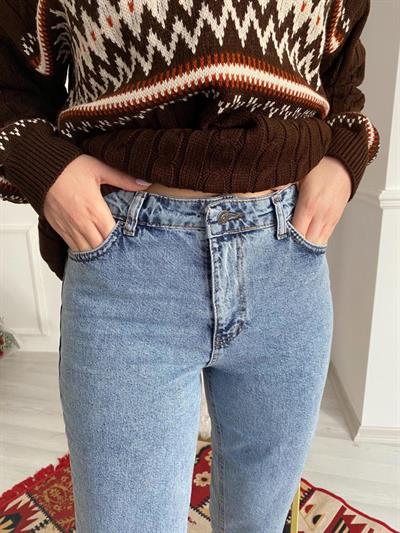 Kar Yıkama Mom Jean Yüksel Bel