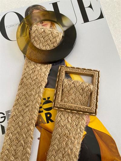 Kare Tokalı Hasir Kemer