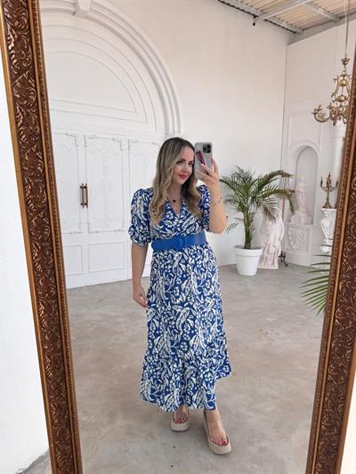 Kemerli Desenli Model Mavi