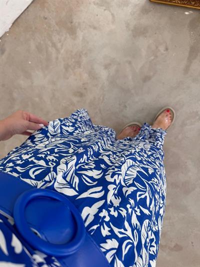 Kemerli Desenli Model Mavi