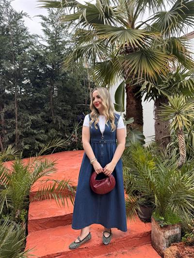 Kemerli Fermuarlı Tasarım Denim Jile Koyu Mavi