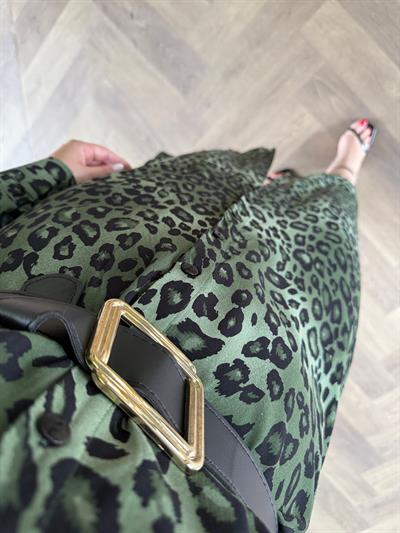 Kemerli Gömlek Elbise Haki