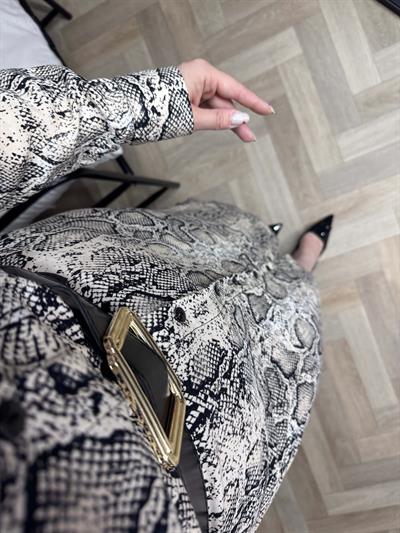 Kemerli Gömlek Elbise Zebra