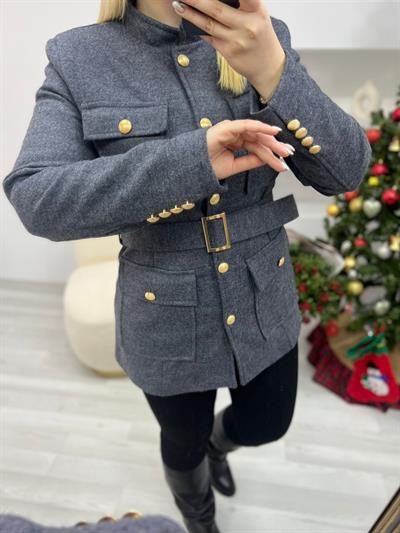 Kemerli Marka Model Ceket Antrasit