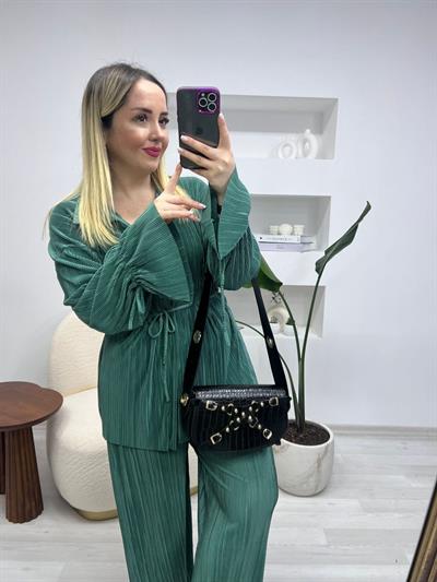 Kimonolu Pilise Takım Mint Yeşil