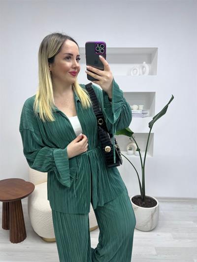 Kimonolu Pilise Takım Mint Yeşil