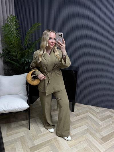 Kimonulu Keten Takım Haki