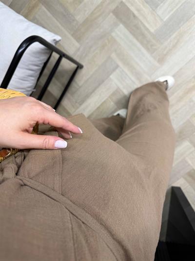 Kimonulu Keten Takım Kahverengi