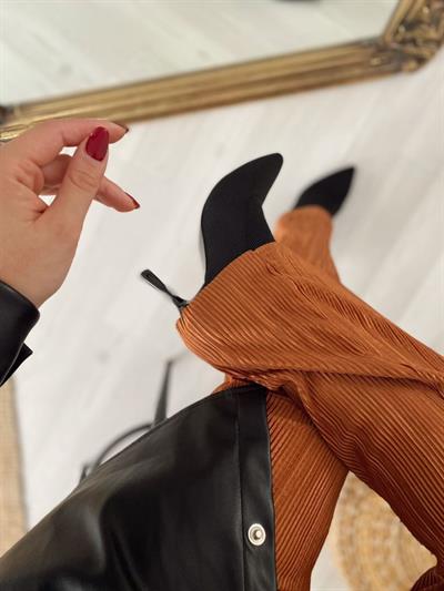 Kiremit Renk Beli Lastikli Pantolon