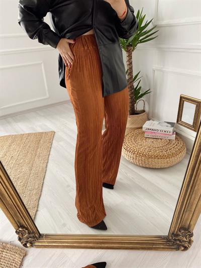 Kiremit Renk Beli Lastikli Pantolon