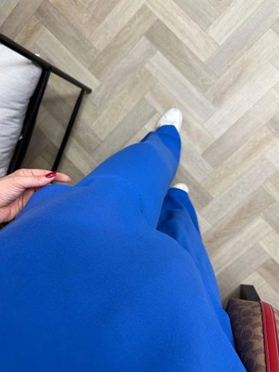 Selen yarım kol Pamuk viskon takım Saks mavi