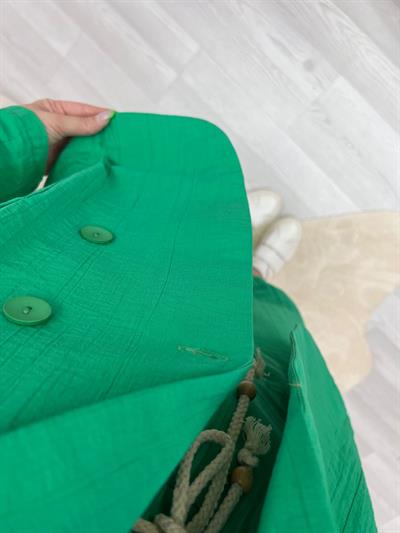 Lara Keten Ceket Yeşil
