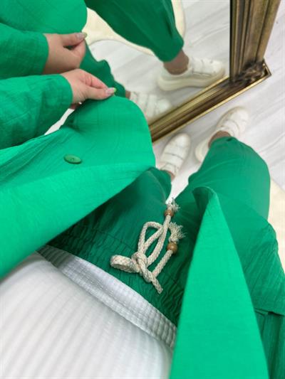 Lara Keten Ceket Yeşil