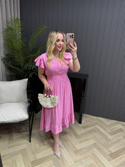 Layana Tasarım Tensel Elbise Pembe