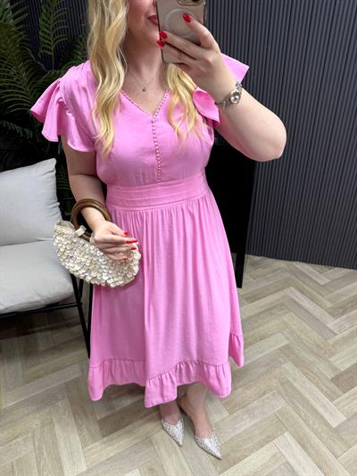 Layana Tasarım Tensel Elbise Pembe