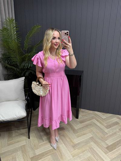 Layana Tasarım Tensel Elbise Pembe
