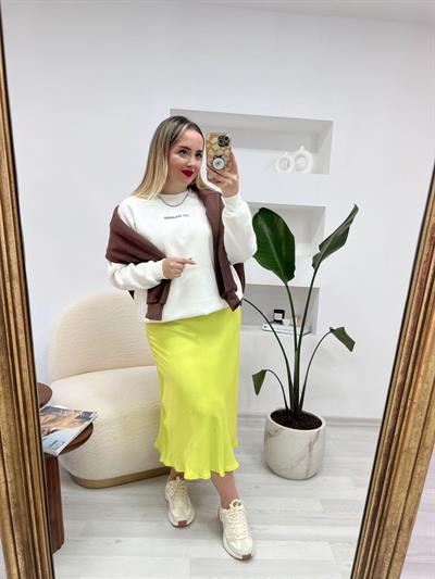 Lb Nakişli Beyaz Sweatshirt