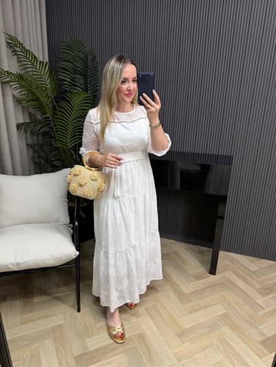 Leylak Orj Marka Model Beli Lastikli Fisto Elbise