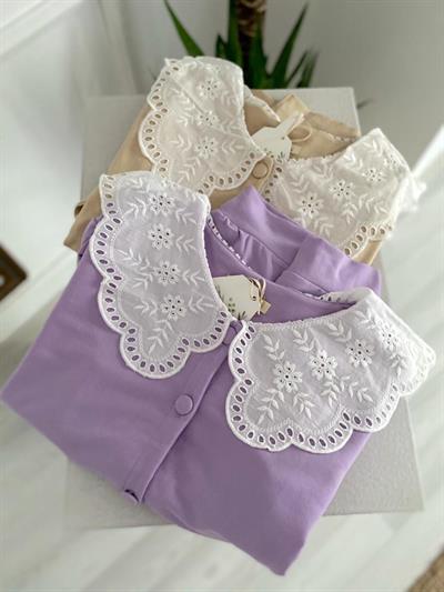 Lila Bebe Yaka Sweat Hırka