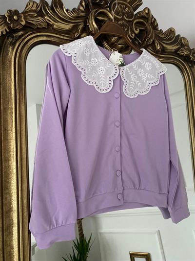 Lila Bebe Yaka Sweat Hırka