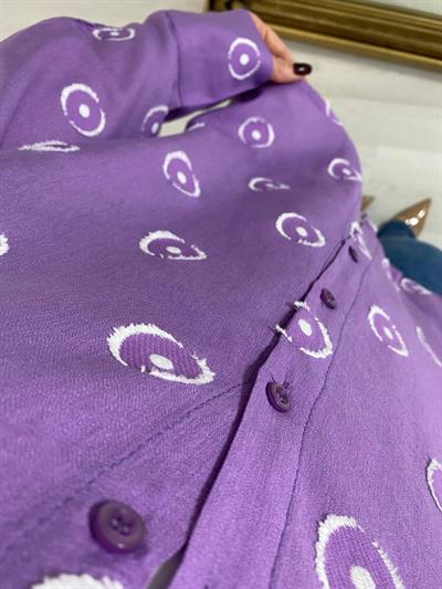 Lila Puantiye Detaylı Orj Marka Gömlek