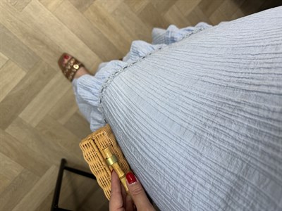 Lina Fisto Detaylı Tasarım Elbise Mavi