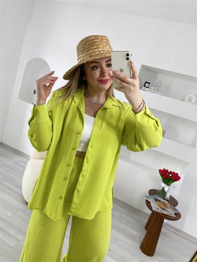 Linda Aerobin Takım Lime Renk