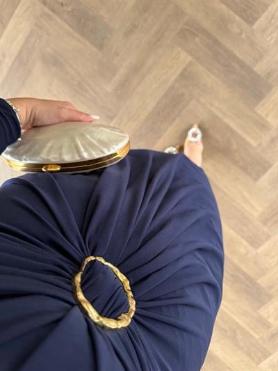 Loza Gold Tokalı Tasarım Elbise Lacivert